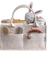 PUTSKA diaper caddy organizer front view showing roomy storage for essentials