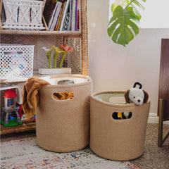 PUTSKA basket nursery-toy-hamper shows kid-friendly storage for toys and blankets.