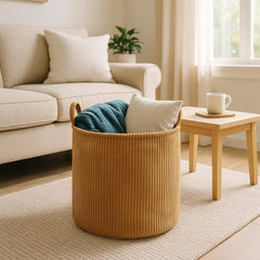 PUTSKA Blanket Basket round storage for toys keeps playroom tidy and organized