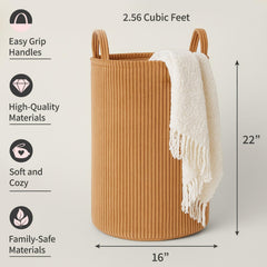 PUTSKA clothes basket corduroy with durable handles for easy laundry days.