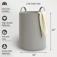 PUTSKA grey nursery setup basket keeps baby essentials organized.