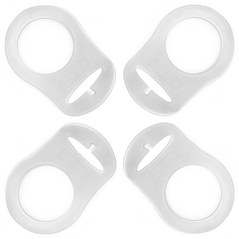 PUTSKA pacifier rings closeup showing mam compatibility and secure attachment option