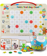 PUTSKA potty chart with zoo animal stickers supports independent potty training success.