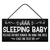 Putuo Decor baby sleeping door sign front door signals quiet time for visitors.