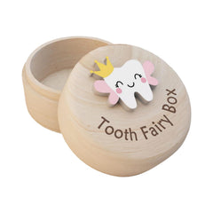 PUXING Tooth Fairy Box natural wood with rustic charm for lost teeth keepsakes