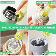 PWJGPPJV 3 in 1 cup lid cleaning brush heads view highlights four brush heads for versatile cleaning