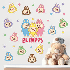Pycat self-adhesive macaron monster decals are easy to apply.