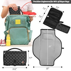 PZU portable changing pad folded compact for easy bag storage