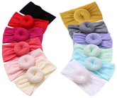 QandSweet baby headbands circle bows offer gentle elastic for newborn comfort.