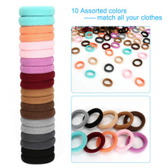 Qarwayoc hair ties color range swatches, assorted colors to match outfits and moods.