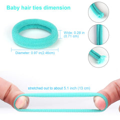 Qarwayoc hair ties close-up-02 shows smooth fabric and gentle elasticity