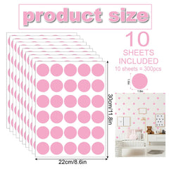 Qaxrocyn pastel pink dots close-up shows uniform 1.6-inch size for neat layouts