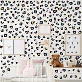 Qaxrocyn leopard print wall stickers front view for quick kids' room refresh.