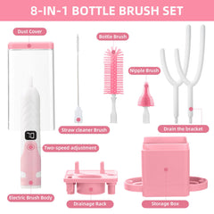 QCBF 8-in-1 kit components close-up showing organized cleaning toolkit
