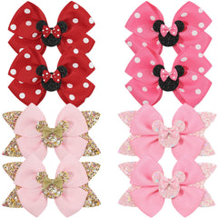 Qearl eight-piece mouse ears bow clips for girls add festive hairstyle flair