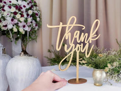 QENWWENG Thank You Table Sign on Dining Table adds a tasteful, guest-facing sign.