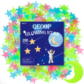 QEOCP Glow in the Dark Stars ceiling setup creates a magical night sky for kids