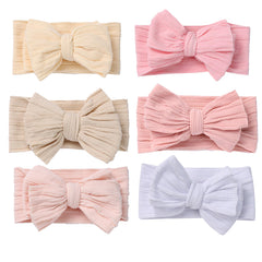 QFV baby girl bows headband soft material for gentle wear and photos.