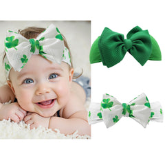 QFV baby girl bows headband stretchy green for comfortable all-day wear