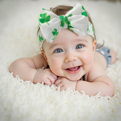 QFV green baby headband soft materials on delicate skin