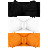 QFV Halloween baby bows headband close-up with soft fabric and cute color mix