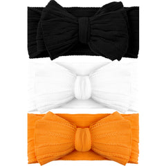 QFV Halloween baby bows headband close-up with soft fabric and cute color mix