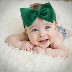 QFV newborn headband big bow green ideal for photography props