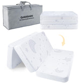QHUCBAEG Pack N Play Mattress flat setup offering full-body baby support.