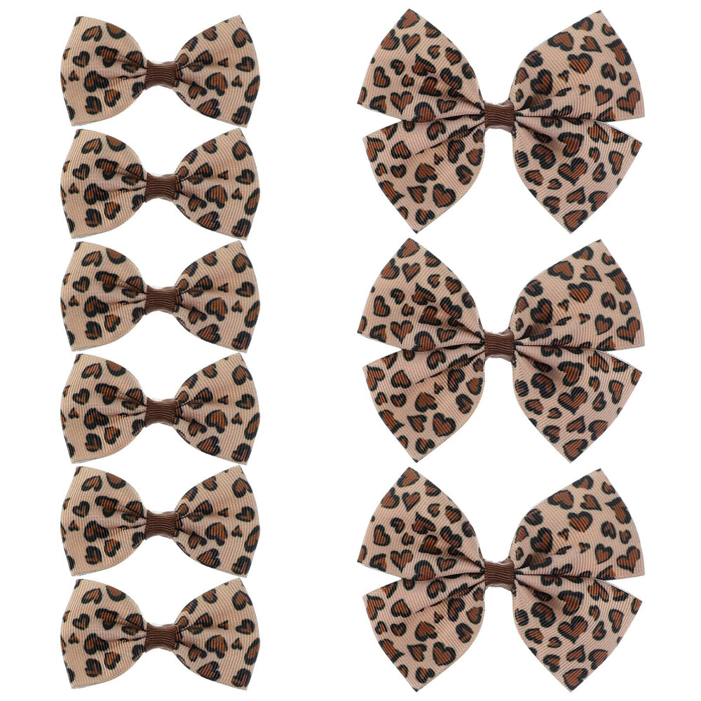 Qianyu leopard hair bow clip large cheetah print; everyday wear