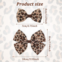 Qianyu leopard hair bow clip small cheetah print; gentle grip for soft hairstyles