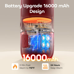 QIBOX bottle warmer demonstrates 120W heating for fast milk warming during travel