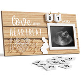 Qilxziy sonogram frame with heart ECG design creates sentimental pregnancy keepsake