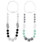 QIMGIC teething necklace closeup beads for safe sensory play and style
