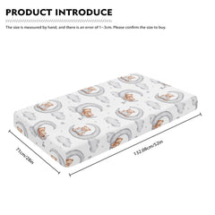 QINBEIDU watercolor animals pattern crib sheet adds stylish nursery backdrop.