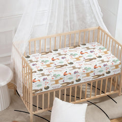 QINBEIDU woodland critters pattern nursery image highlights charming design for multipurpose baby decor.