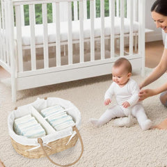 QINGTUHOME PU handles enhance portability for quick room-to-room diaper bag transitions.