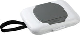Qintreesify travel wipe holder close-up showing compact container for on-the-go use.
