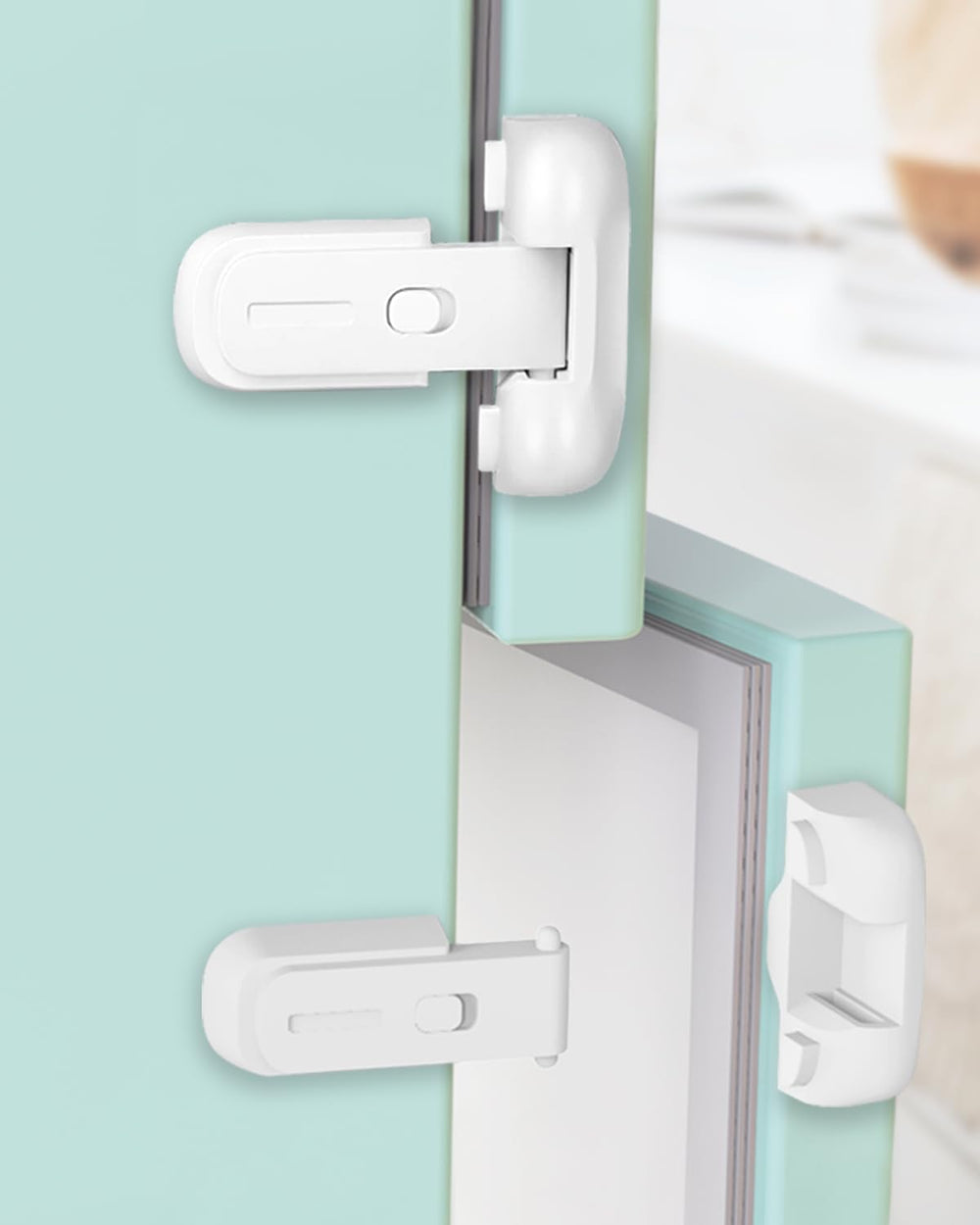 Qinzcp fridge latch install on surface with strong adhesive for quick setup