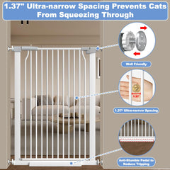 Qonimm ultra-narrow spacing gate keeps small pets from squeezing through.