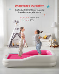 QPAU flocked surface offers soft, comfortable, easy-to-clean sleeping surface for kids.