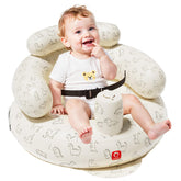 QPAU inflatable baby seat with built-in pump enables quick setup on the go.