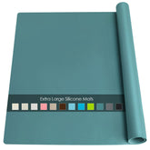 QPIX DIGITAL extra-large green countertop mat in front view protects surfaces during prep.