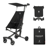 QPLAY ultra lightweight travel stroller folded fits overhead bins for easy travel