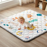 QUAFRET Baby Play Mat 59x59 inch offers a spacious safe tummy time area.