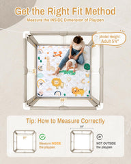 QUAFRET Baby Play Mat non-slip base keeps babies stable during crawls.
