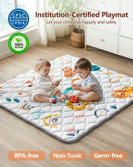 QUAFRET Baby Play Mat fits multiple playpen sizes for versatile setup.