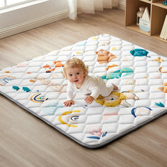 QUAFRET baby play mat soft fabric closeup for gentle tummy time