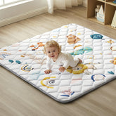QUAFRET Baby Play Mat with soft-fabric surface for comfy tummy time.