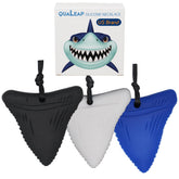 QuaLeap Amber Xtra Tough shark tooth necklace front view shows durable chew design for aggressive chewers