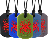 QUALEAP AMBER Xtra Tough Spider chew necklace front view for focused sensory relief